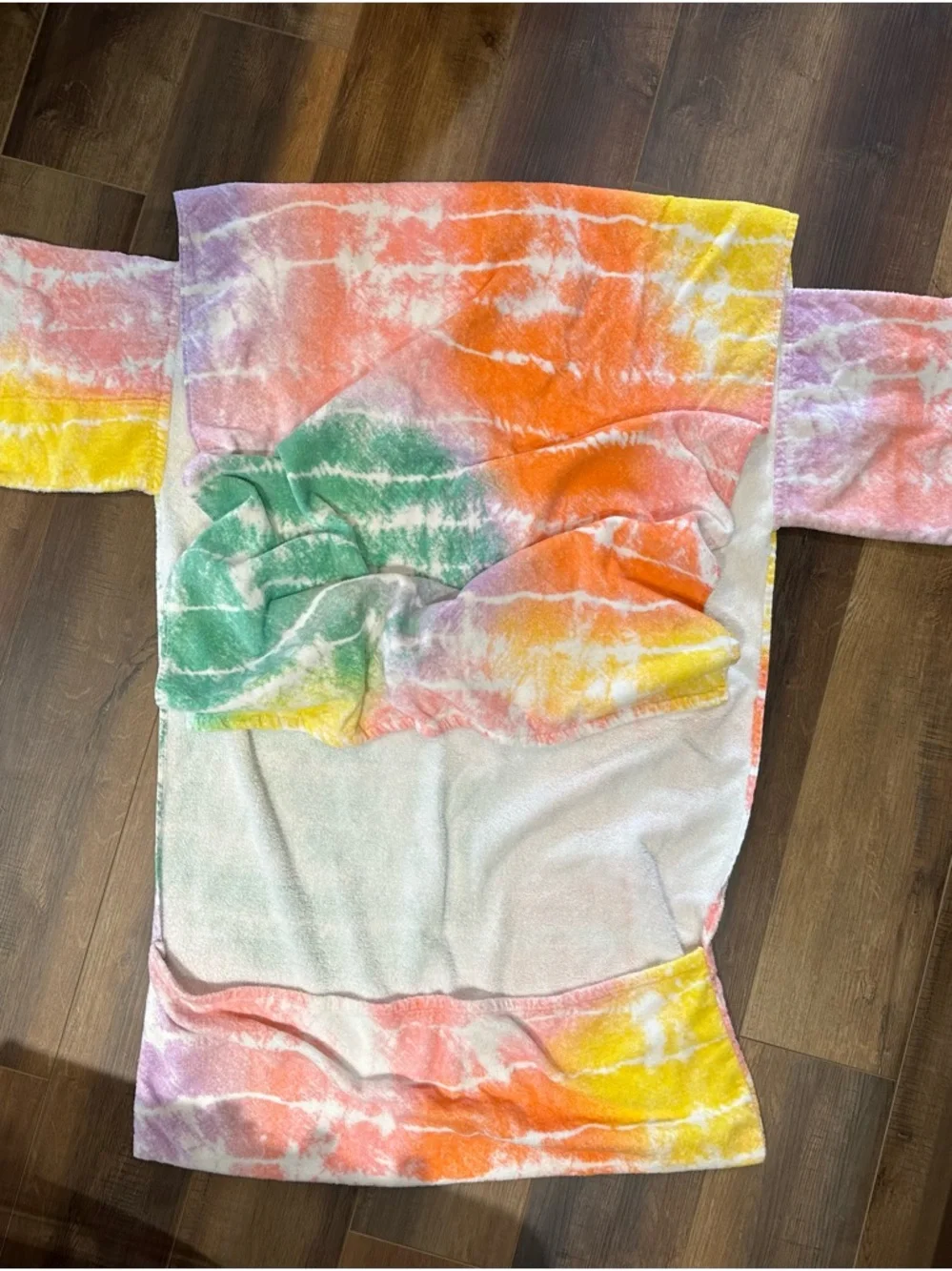 Tie-Dye 100% Cotton Kids Beach Towel - Multicolor